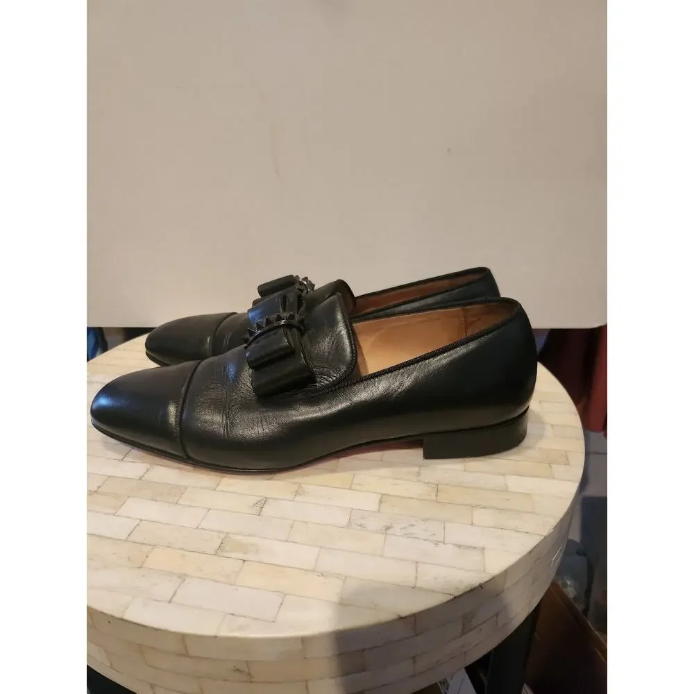 Christian Louboutin black leather loafers size 45